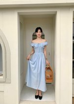De Luna Long Dress in Baby Blue