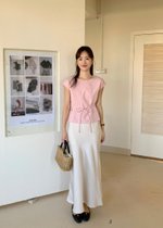 Joanna Flare Blouse in Nude Pink
