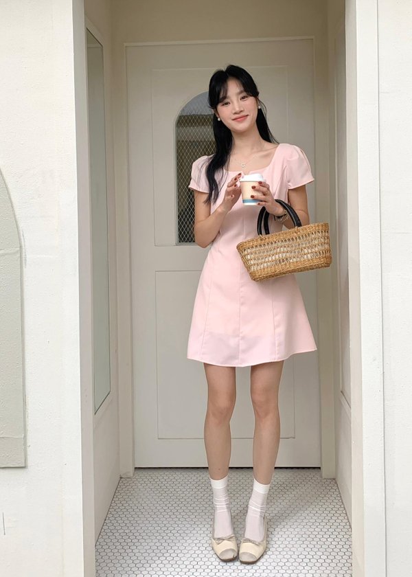 (DEFECT) L’ Amour French Garden Mini Dress in Pink