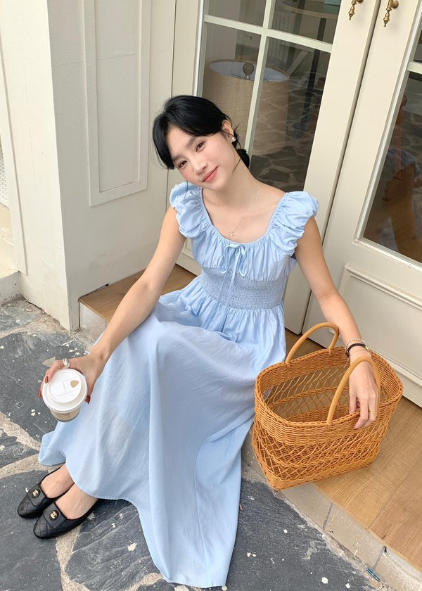 De Luna Long Dress in Baby Blue