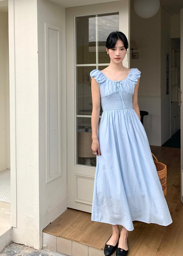 De Luna Long Dress in Baby Blue
