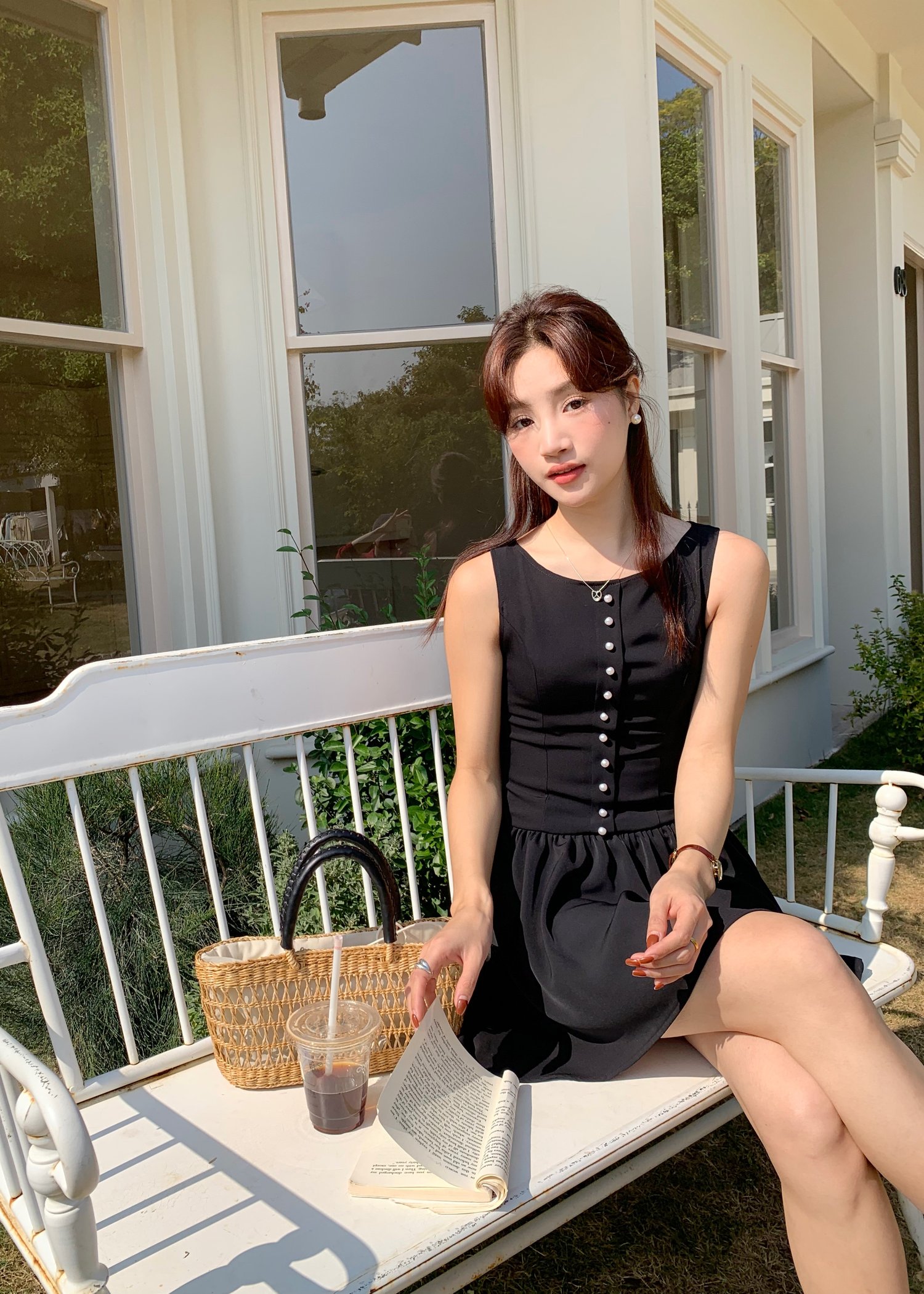 Diana Fleur Mini Dress in Black