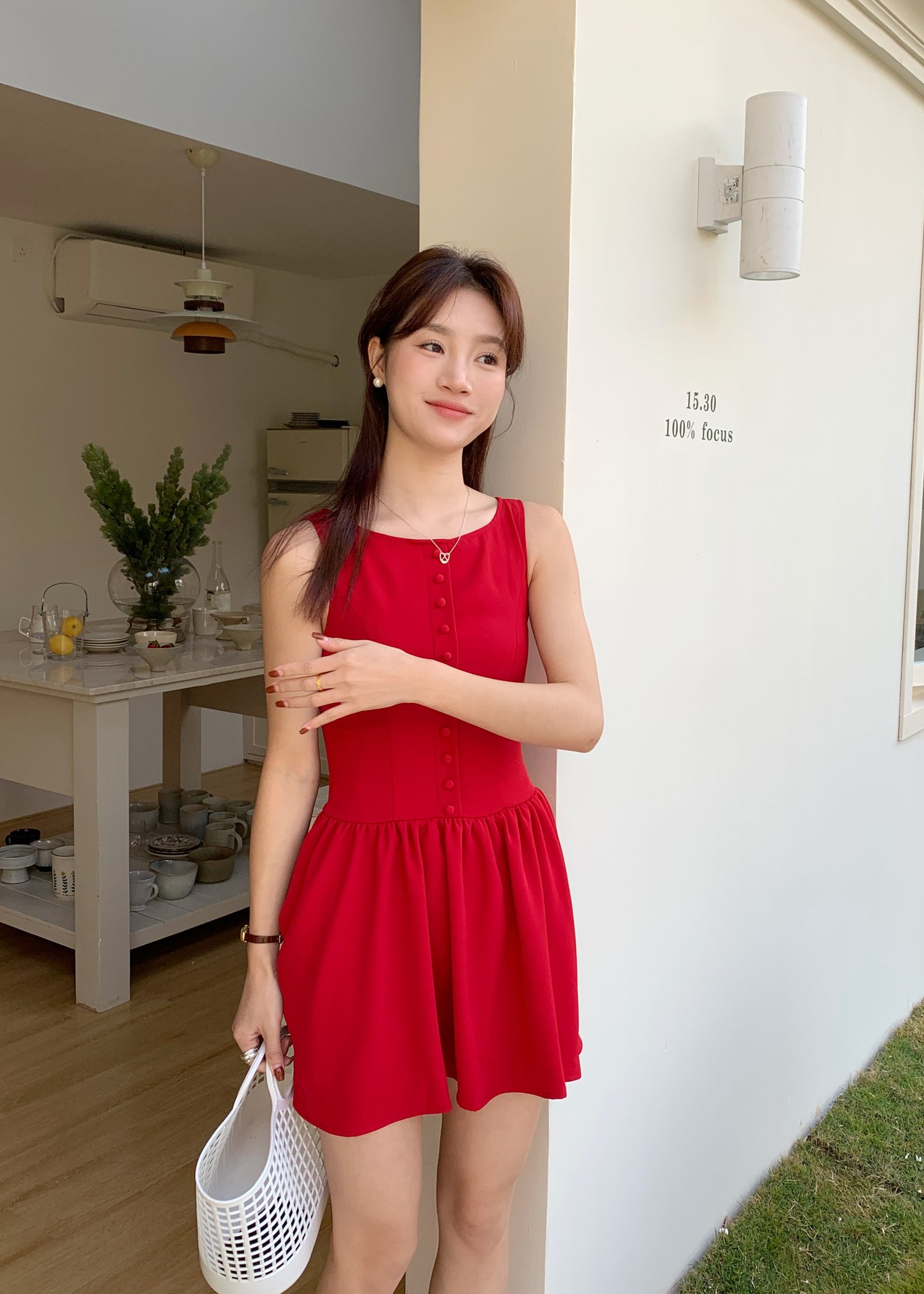 Diana Fleur Mini Dress in Red