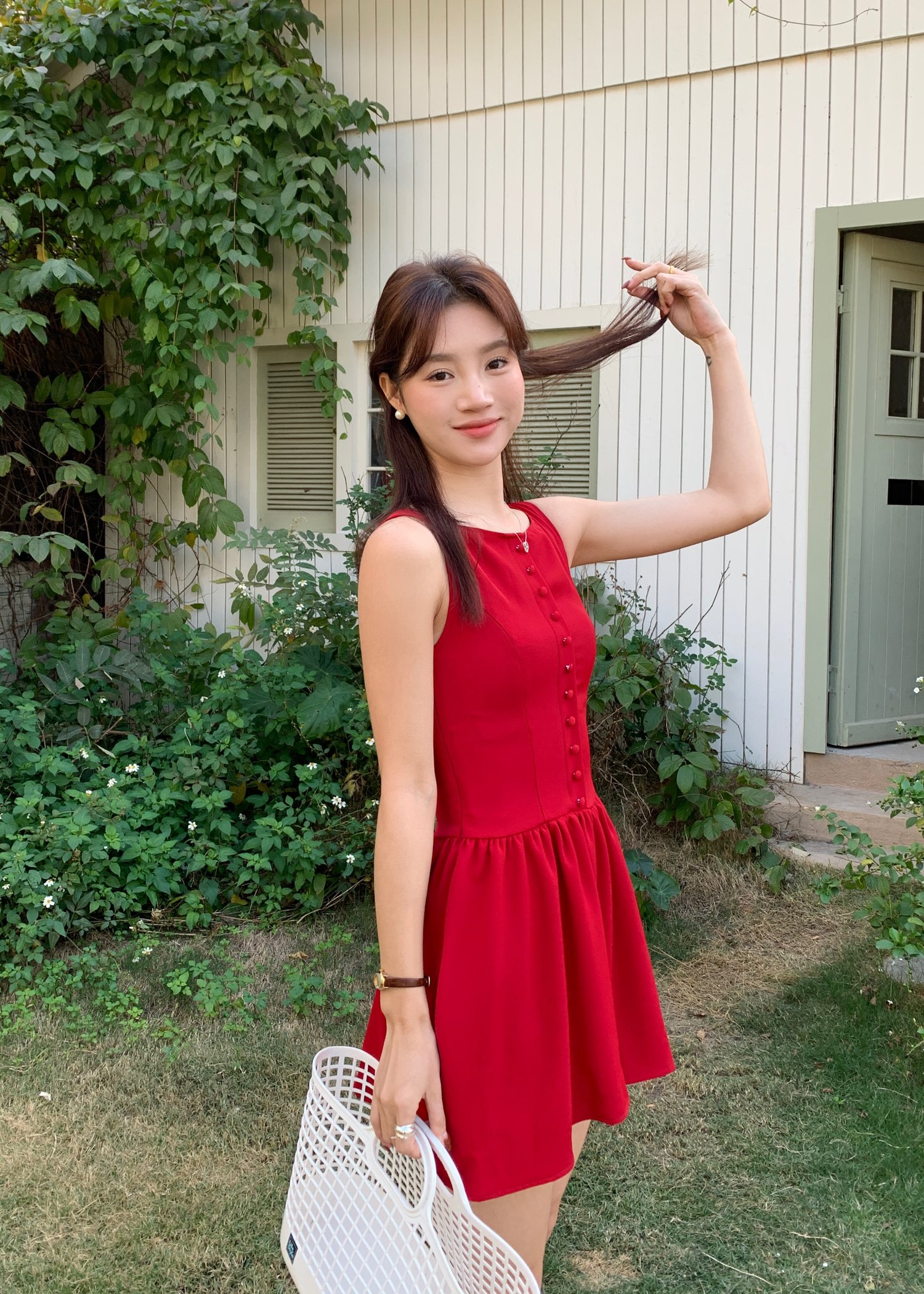 Diana Fleur Mini Dress in Red