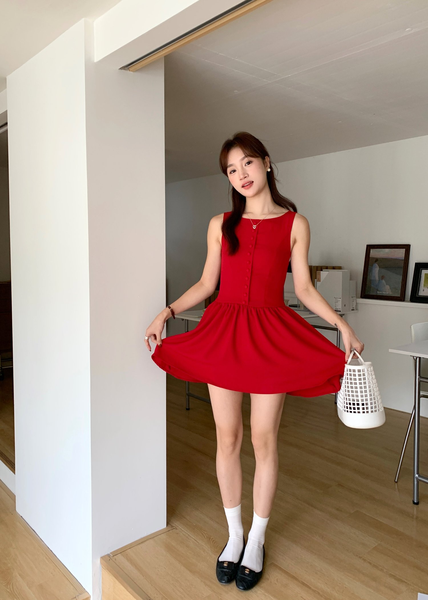 Diana Fleur Mini Dress in Red