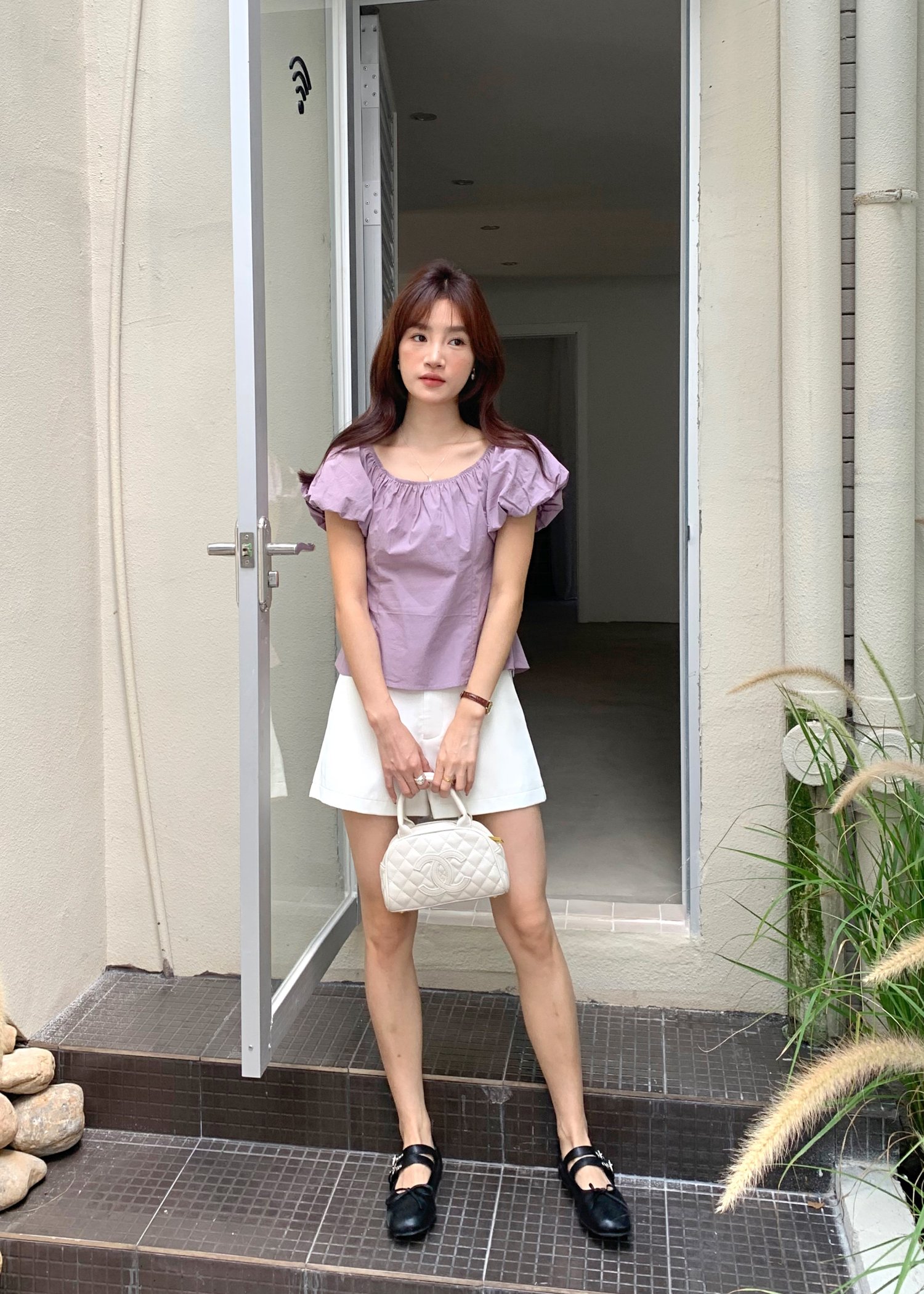 (DEFECT) Zoe Two Ways Top in Faded Purple