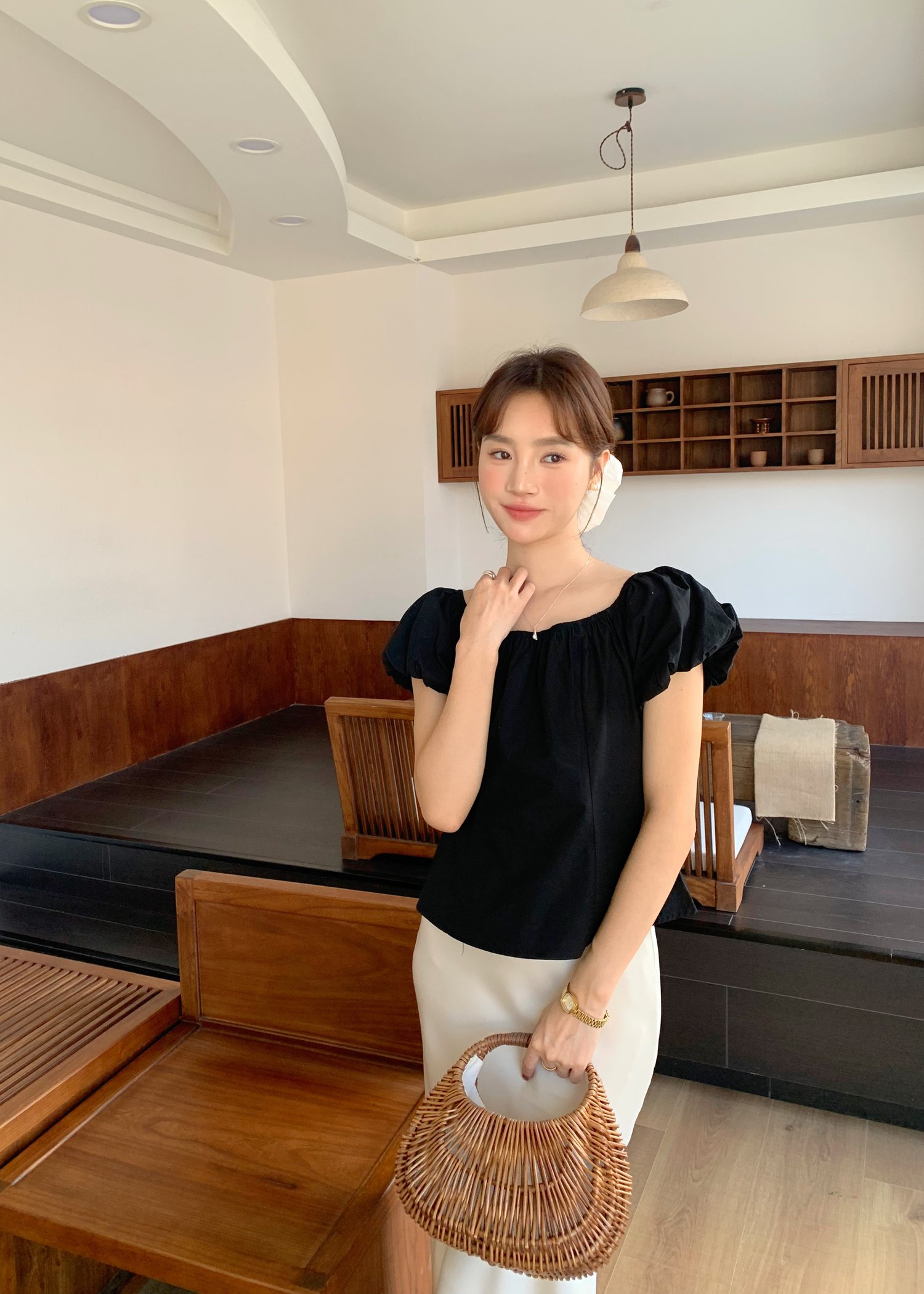 Zoe Two Ways Top in Black