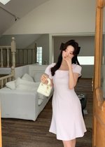 (DEFECT) L&#039; Amour Roman Flare Mini Dress in Pink
