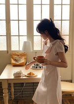(DEFECT) L&#039; Amour Roman Flare Mini Dress in Pink