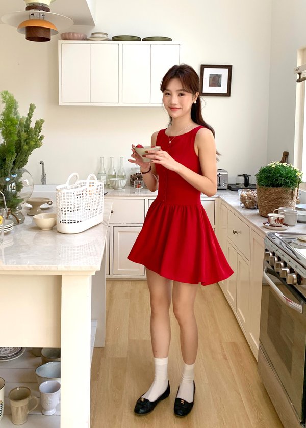 Diana Fleur Mini Dress in Red