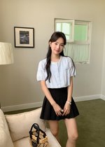 Jollie Pleated Mini Skort in Black