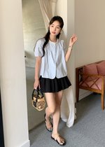 Jollie Pleated Mini Skort in Black