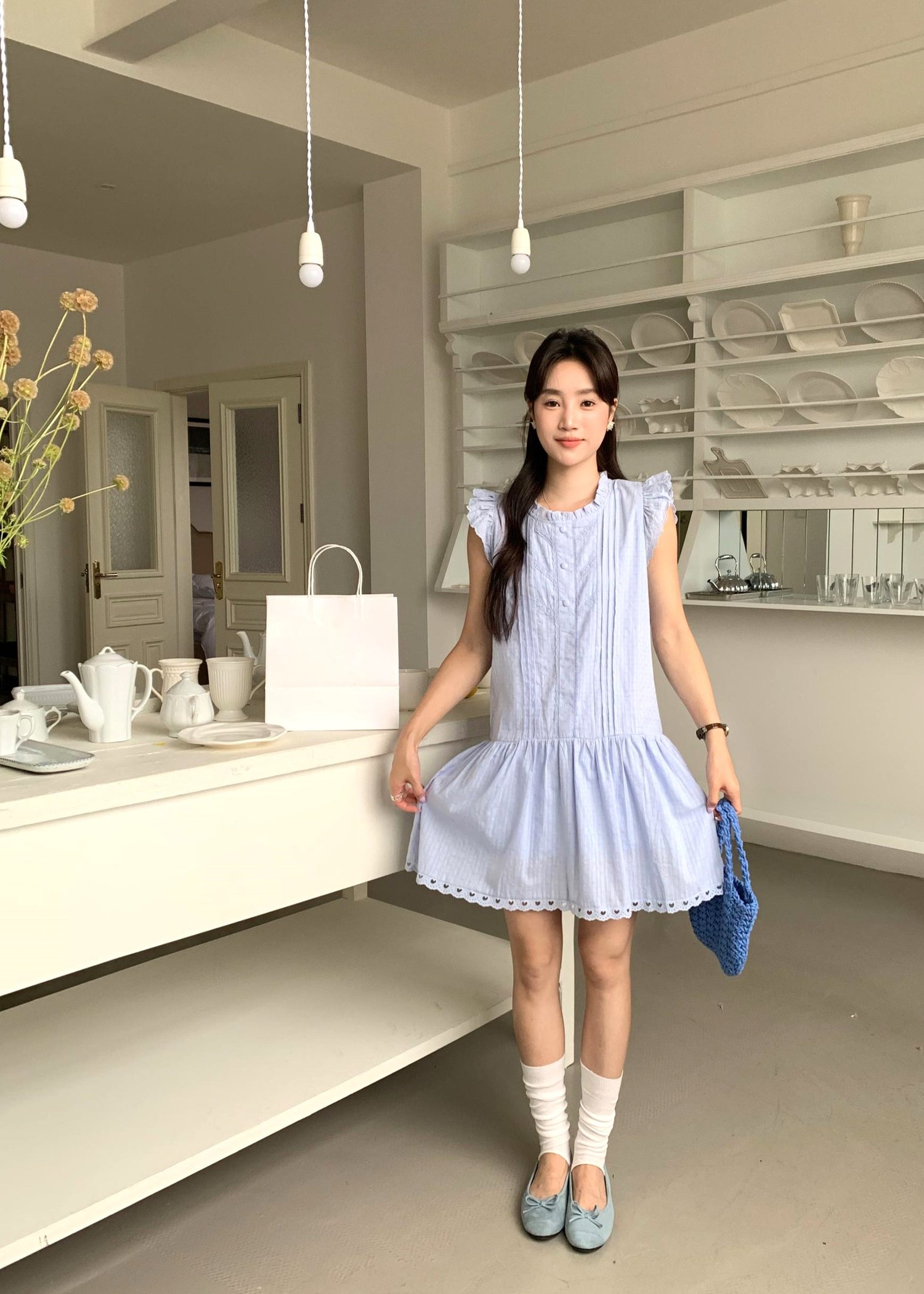 Lyra Flomance Dress in Baby Blue