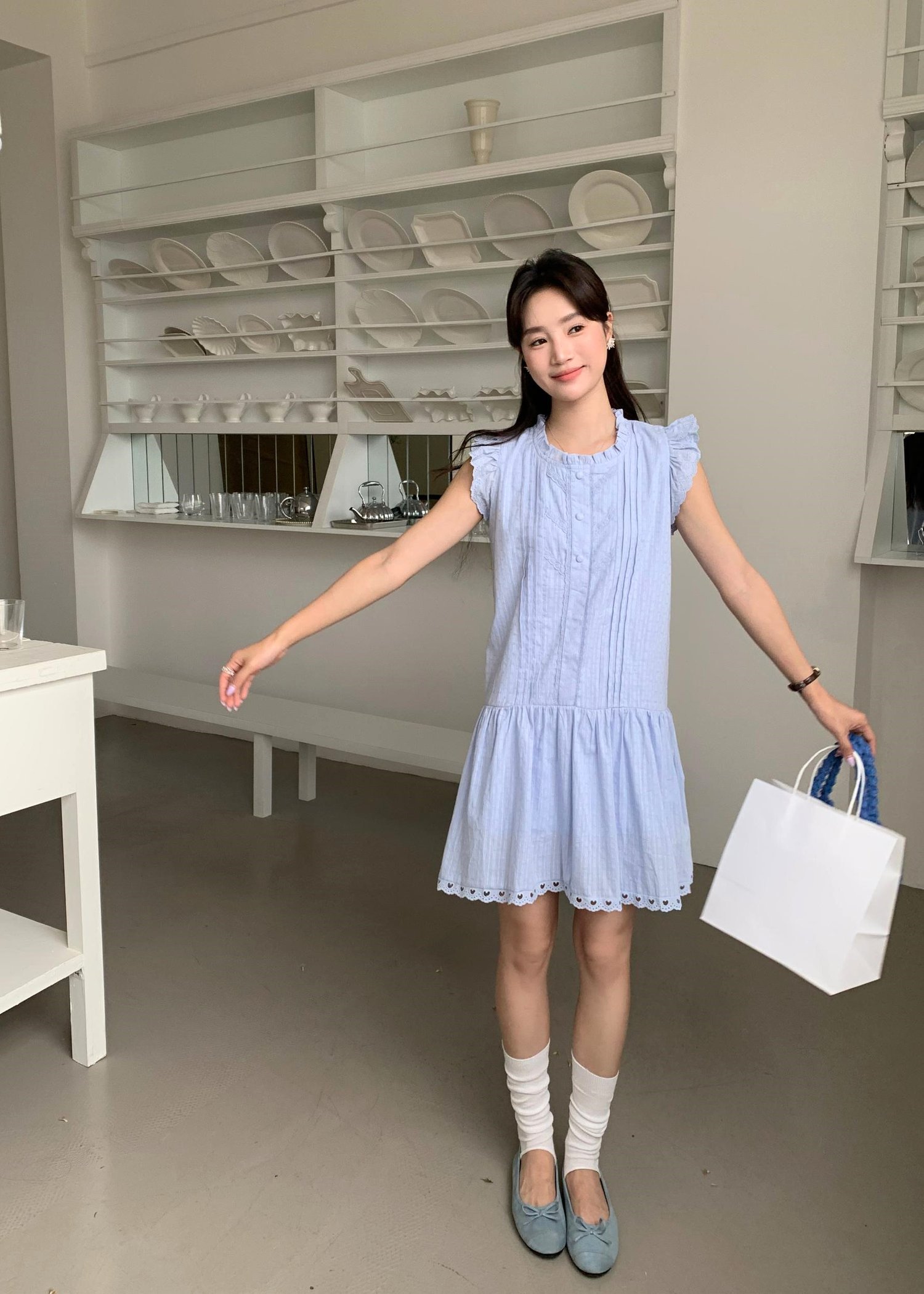 Lyra Flomance Dress in Baby Blue