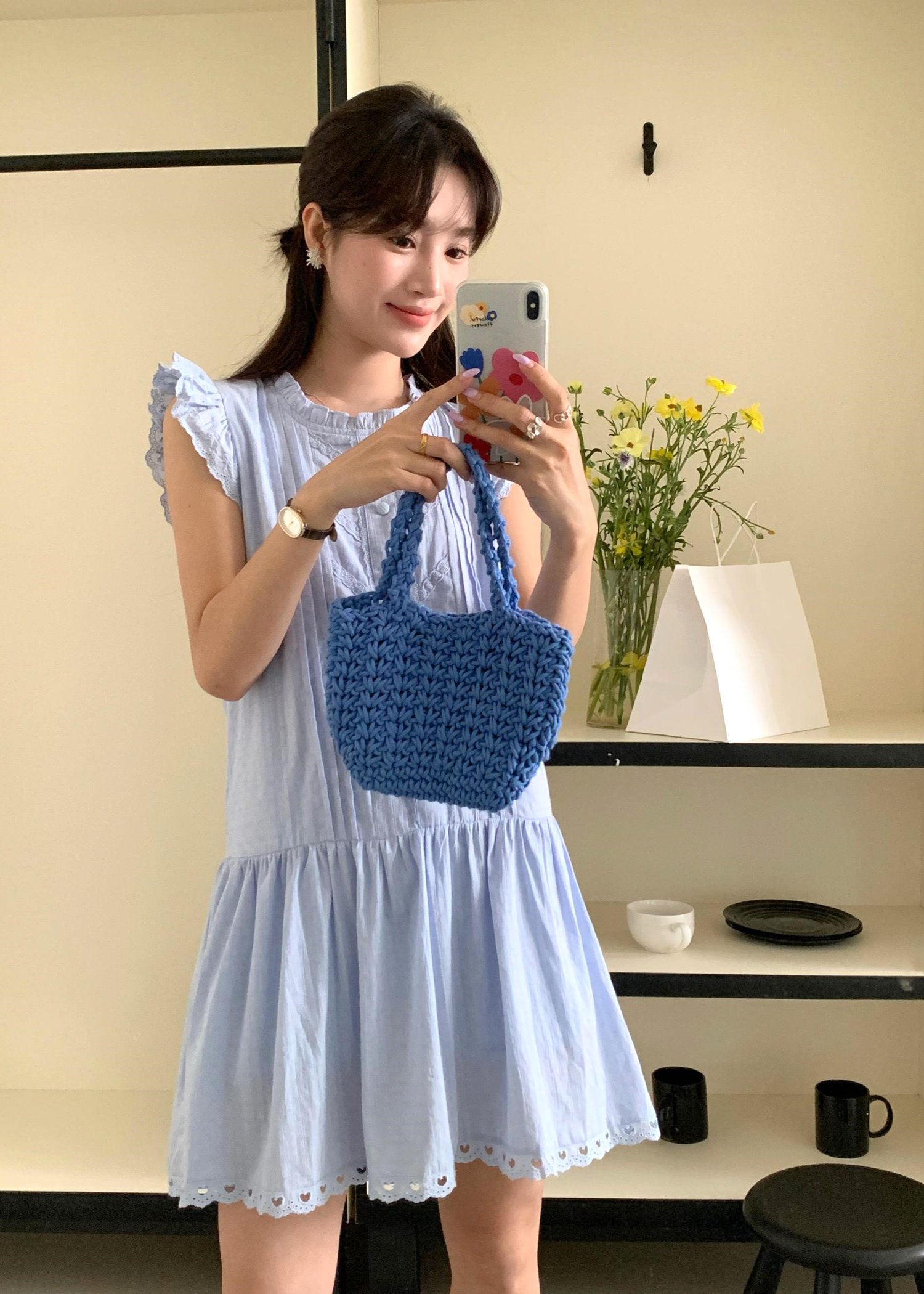 Lyra Flomance Dress in Baby Blue