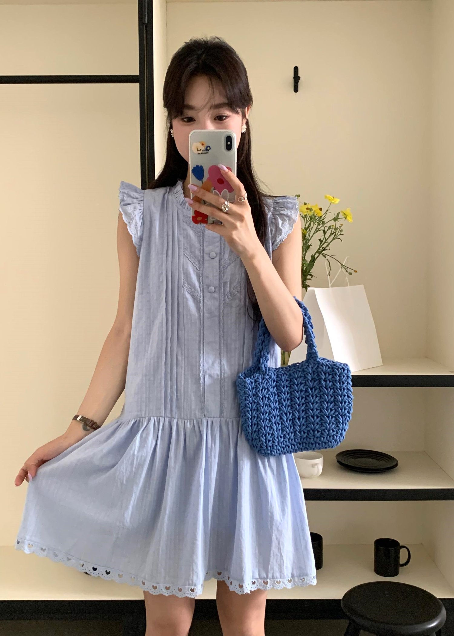 Lyra Flomance Dress in Baby Blue