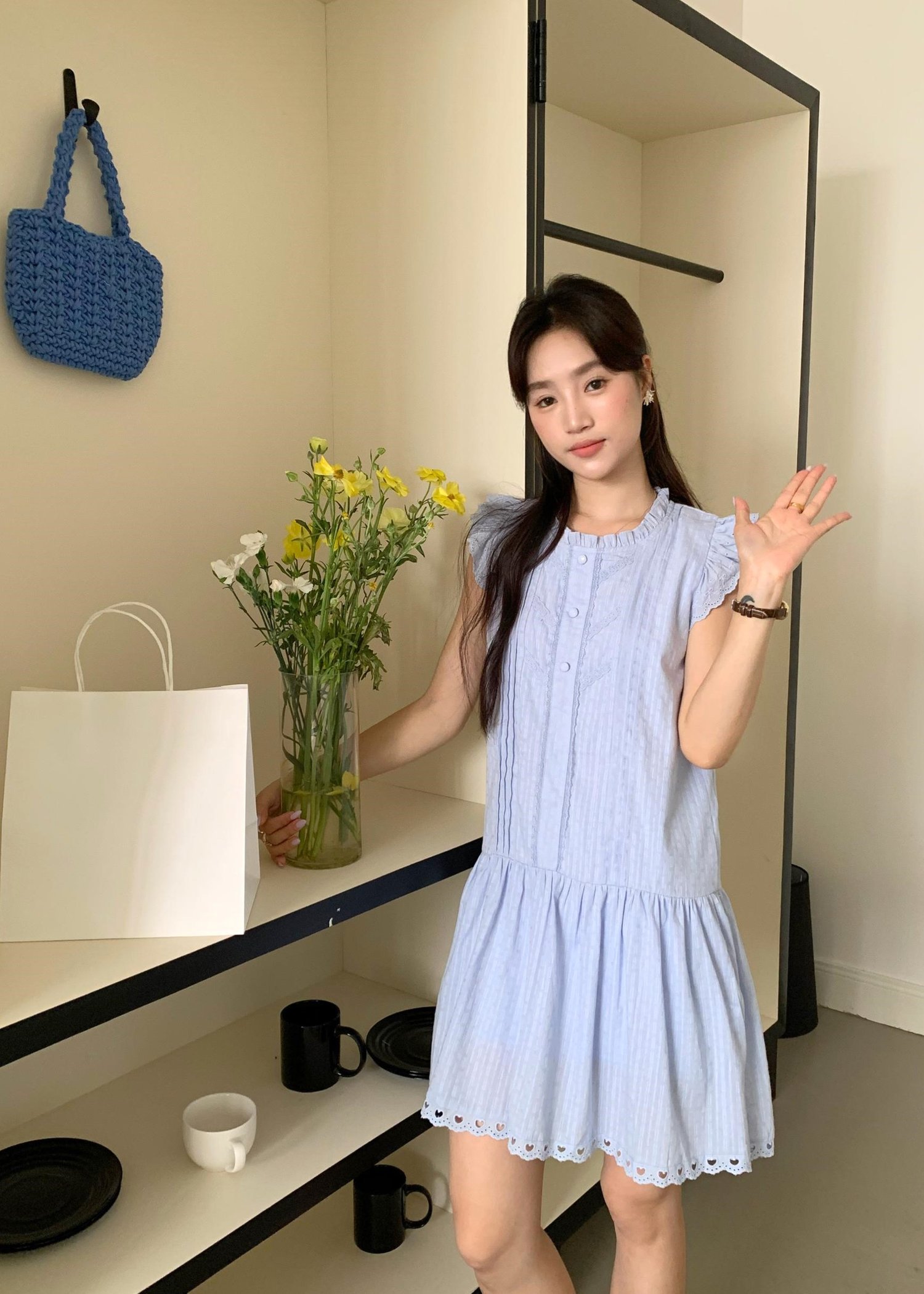 Lyra Flomance Dress in Baby Blue