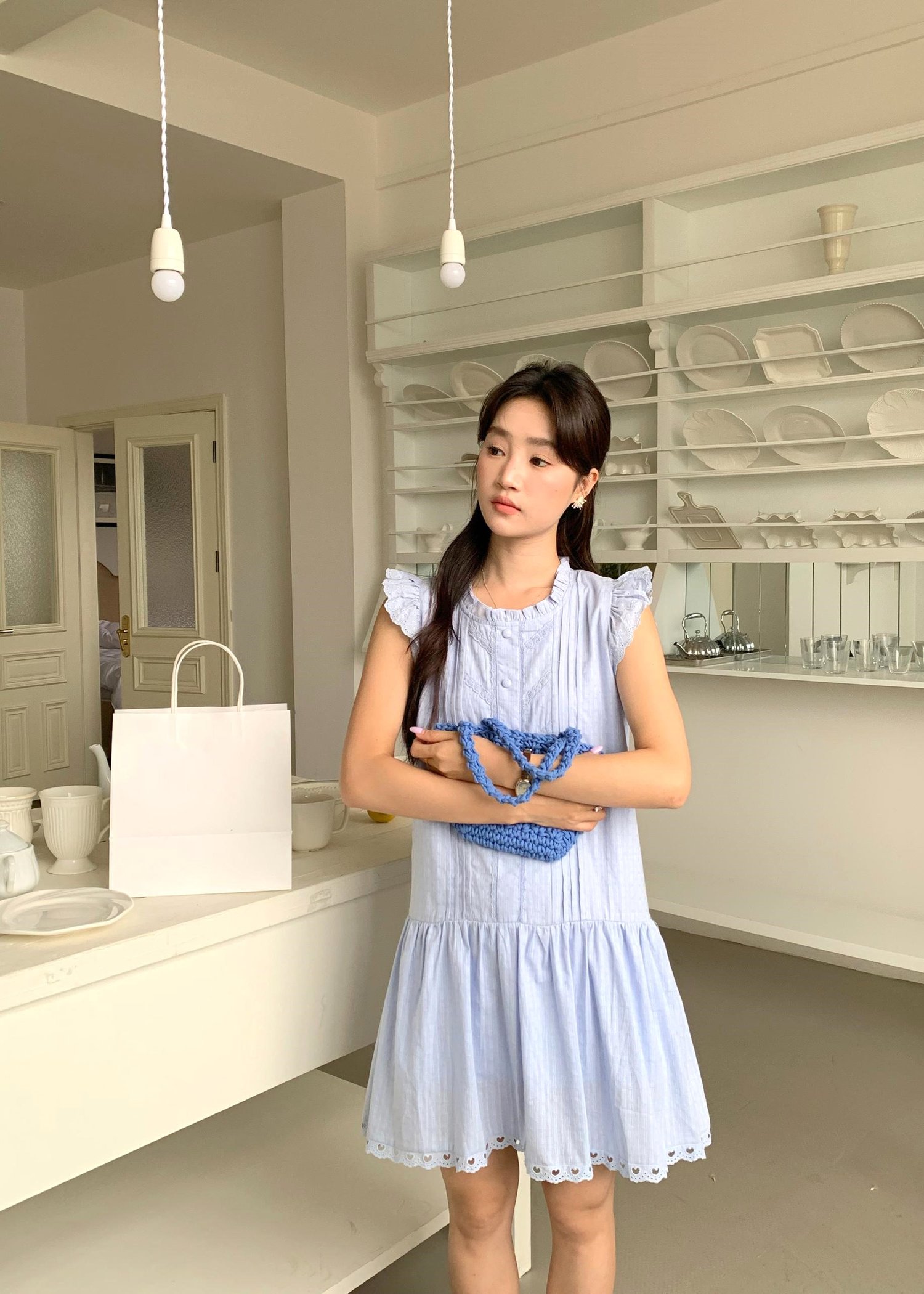 Lyra Flomance Dress in Baby Blue
