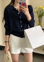 Hestie Basic Cardigan in Navy Blue