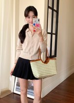 Hestie Basic Cardigan in Oat