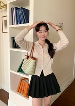 Hestie Basic Cardigan in Oat