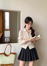 Hestie Basic Cardigan in Oat