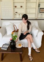 Hestie Basic Cardigan in Oat