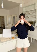 Hestie Basic Cardigan in Navy Blue