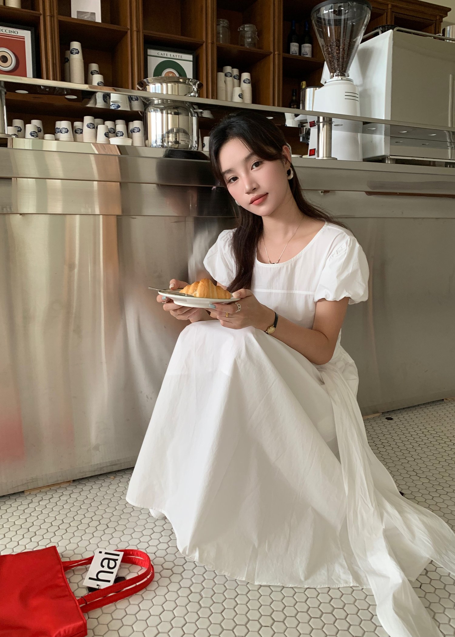 Ainsley Ribbon Maxi Dress in White