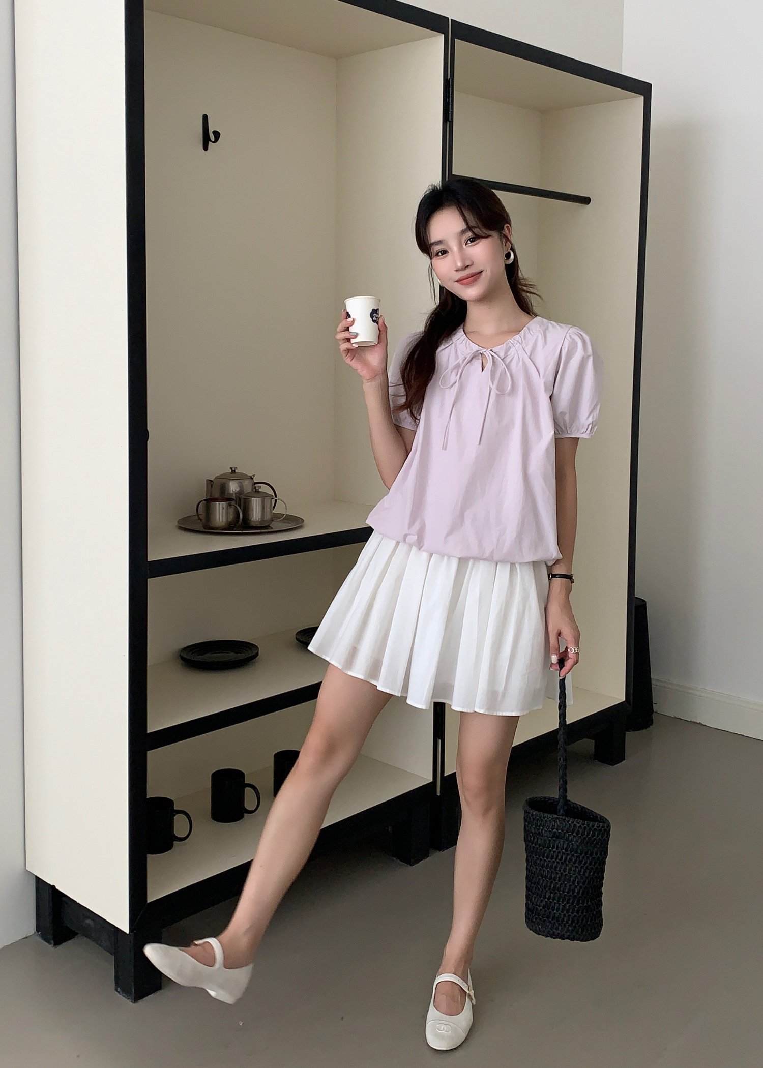 Charlotte Flare Skort in White