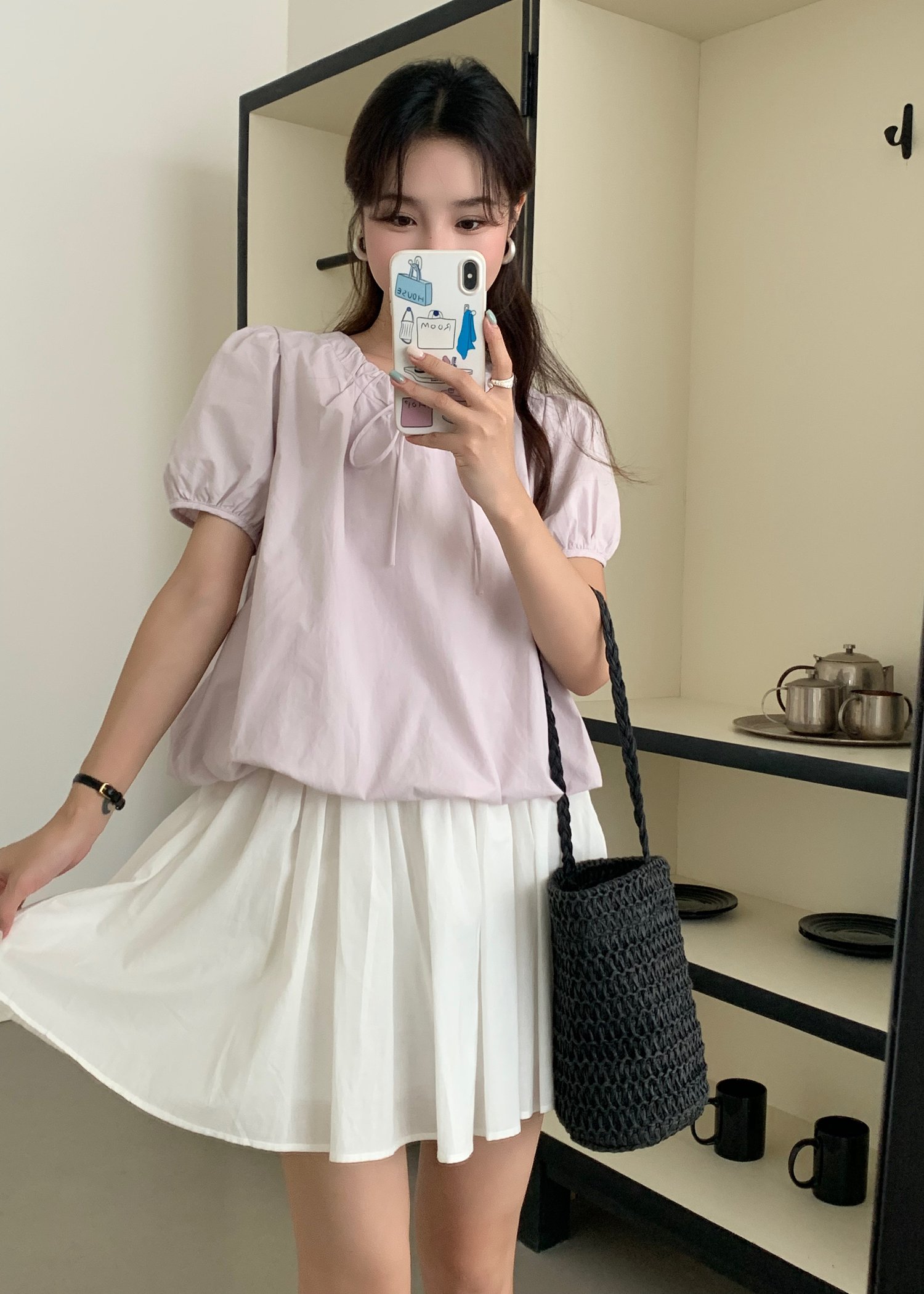 Joan Ribbon Puffy Top in Yam