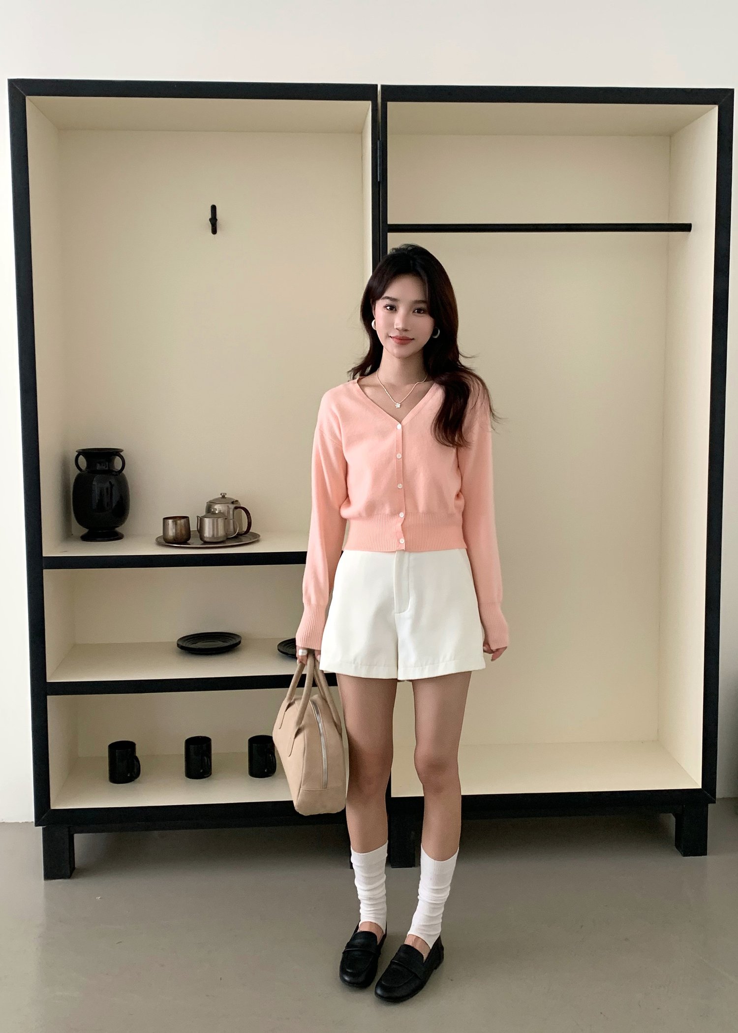 Elena Long Sleeve Knit Top in Peach