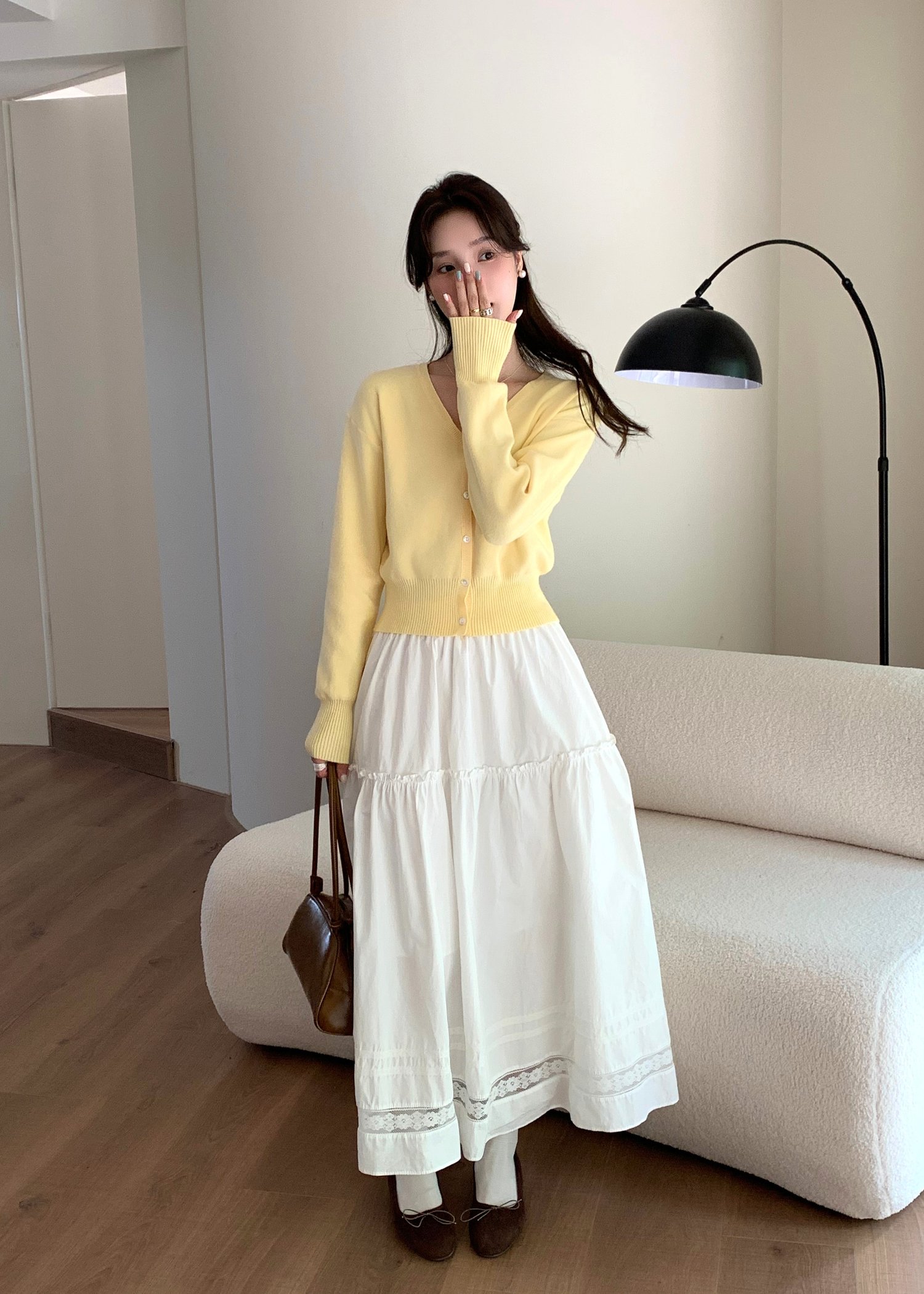 Elena Long Sleeve Knit Top in Yellow