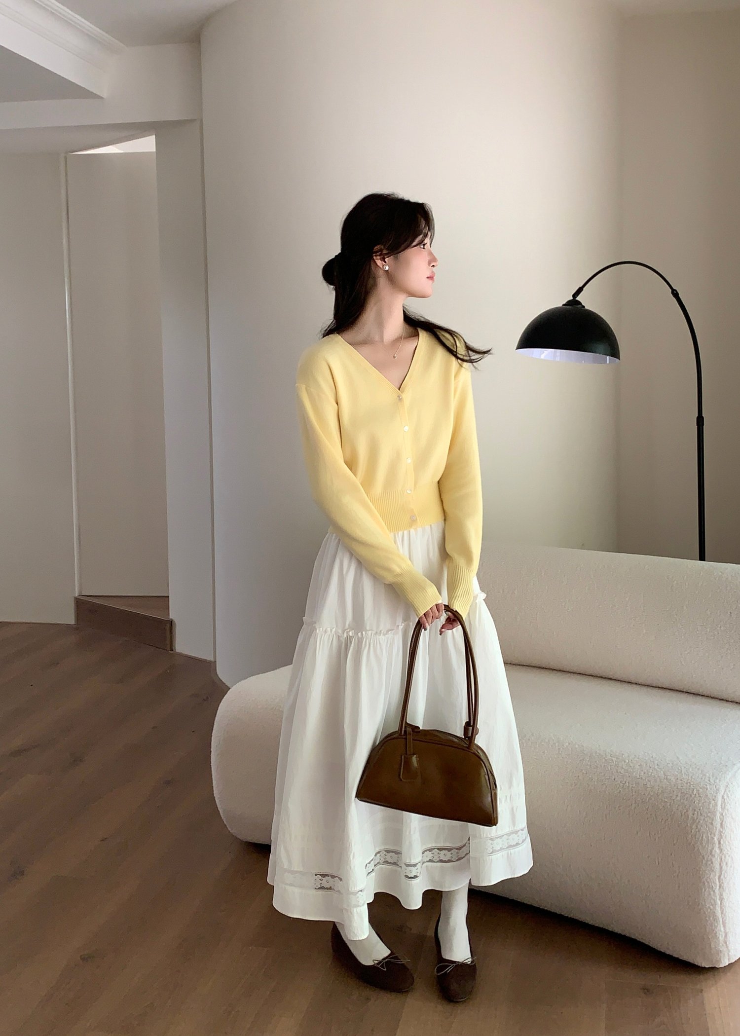Elena Long Sleeve Knit Top in Yellow