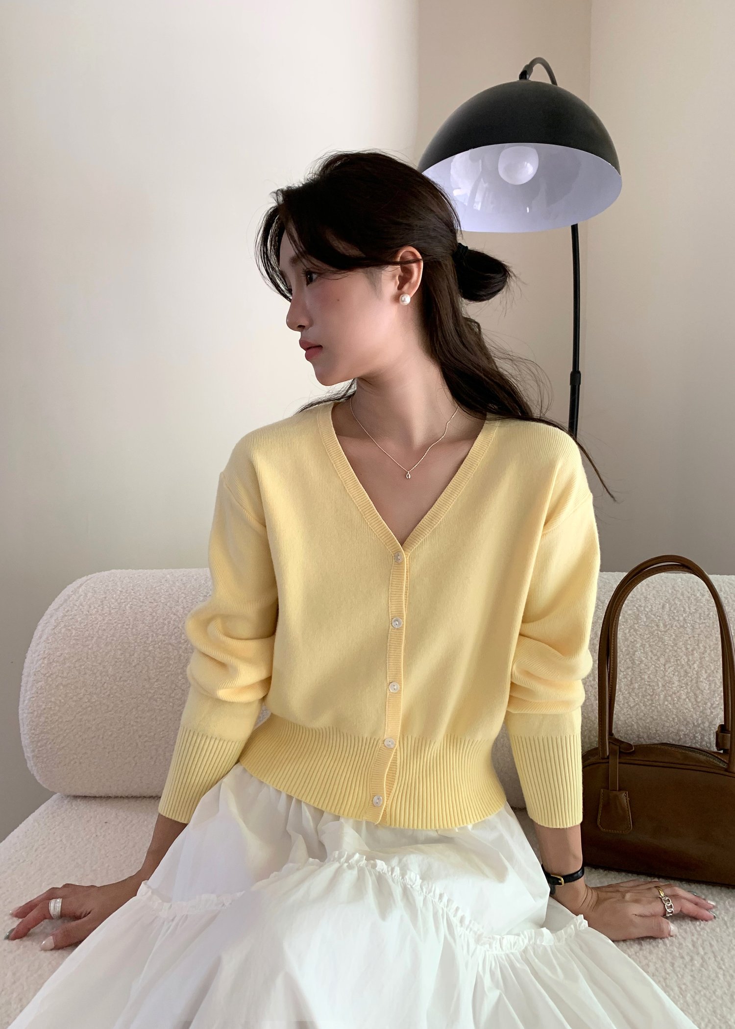 Elena Long Sleeve Knit Top in Yellow