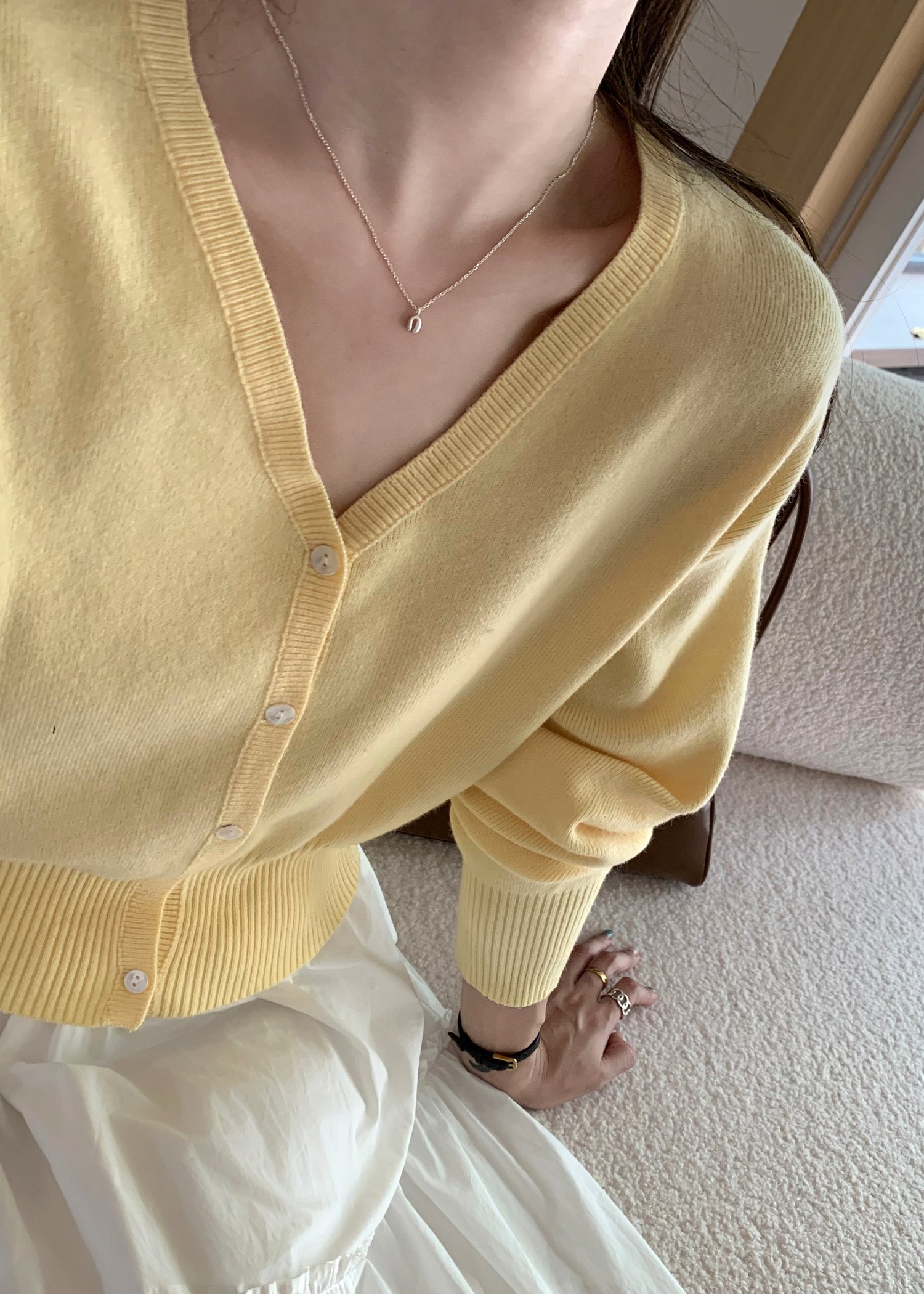 Elena Long Sleeve Knit Top in Yellow