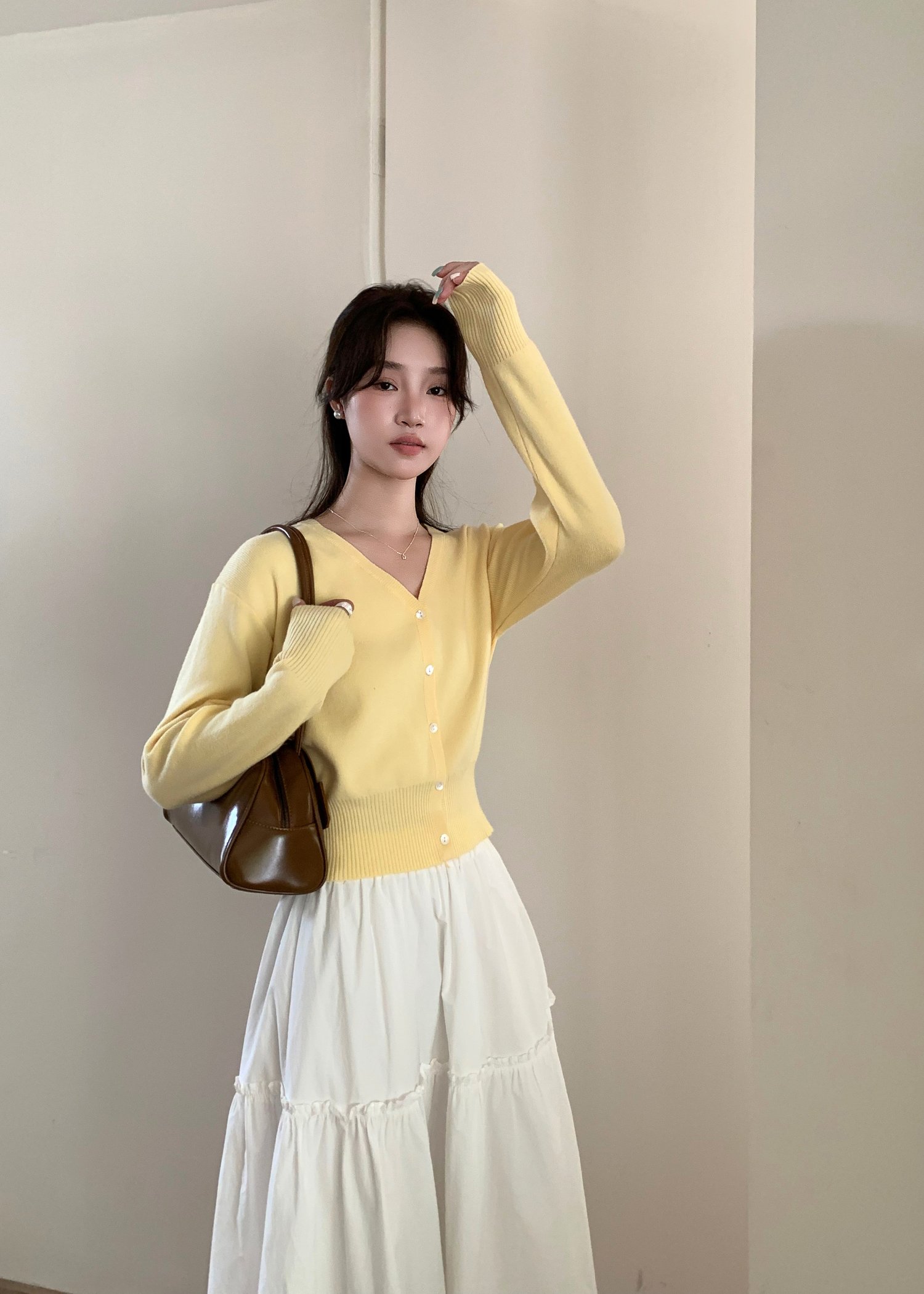 Elena Long Sleeve Knit Top in Yellow