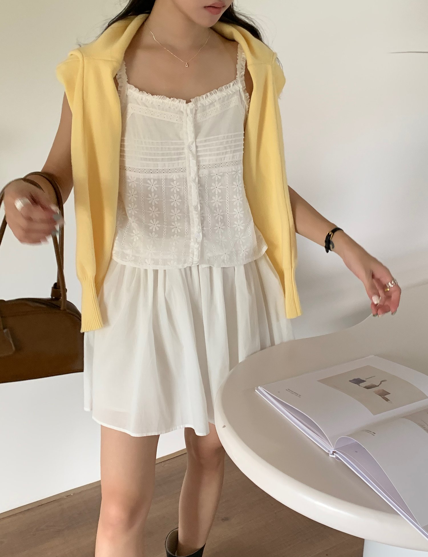 Doris Lacey Cami Top in White