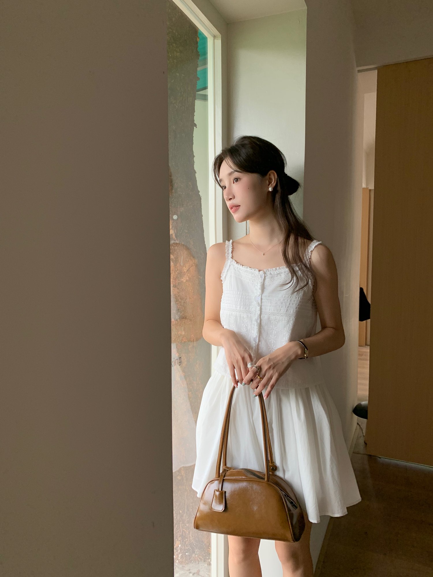 Doris Lacey Cami Top in White