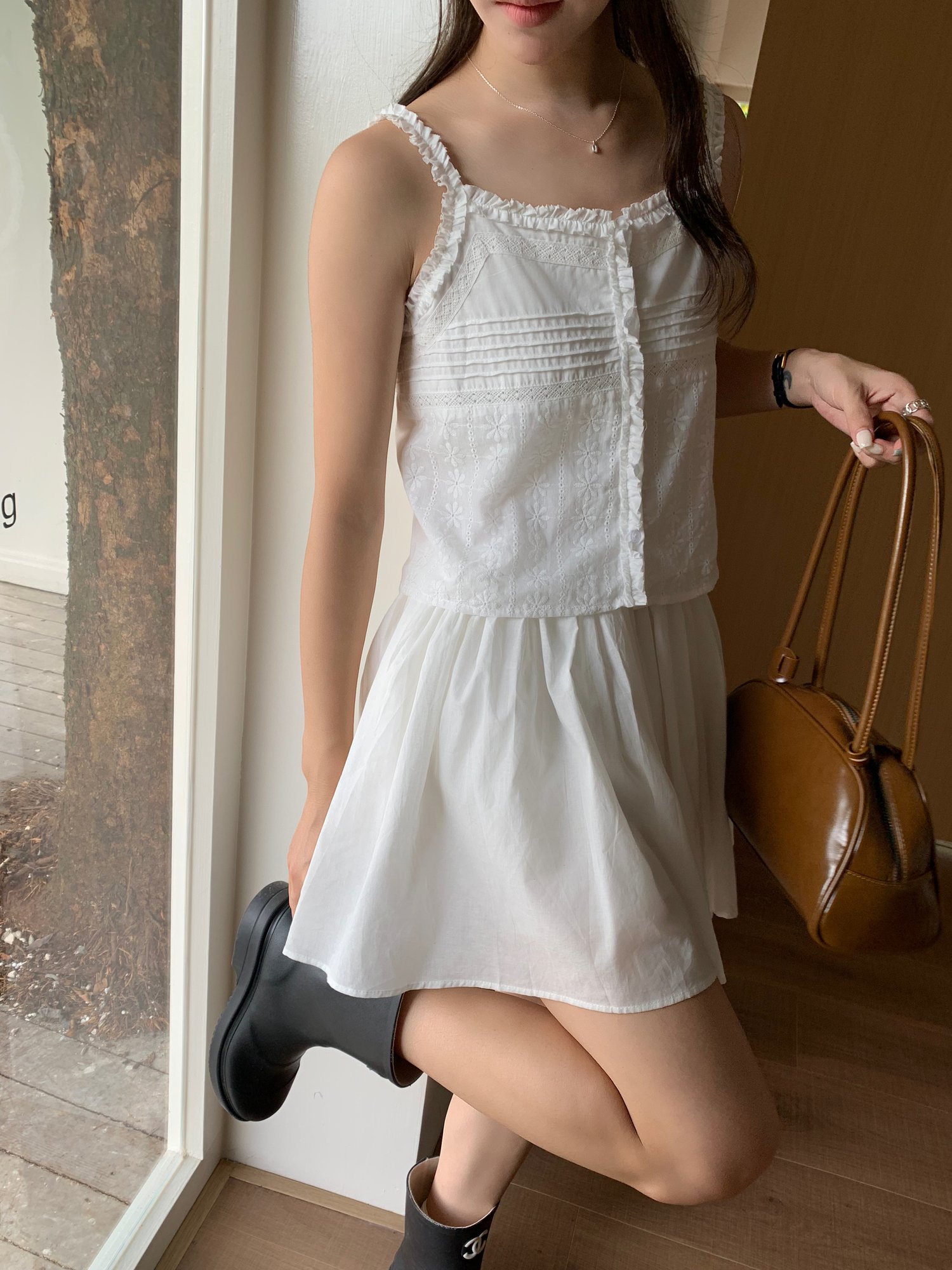 Doris Lacey Cami Top in White