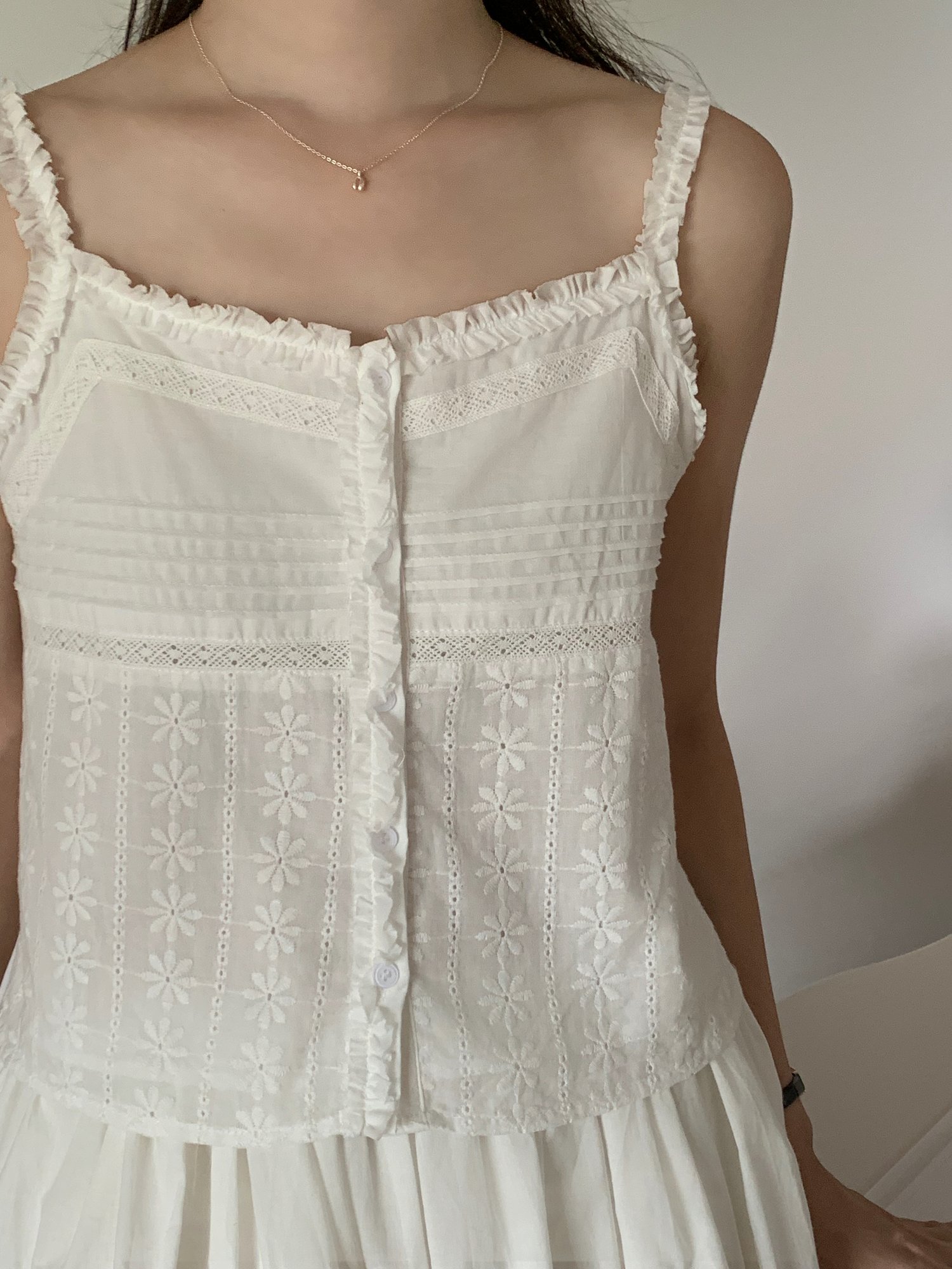 Doris Lacey Cami Top in White