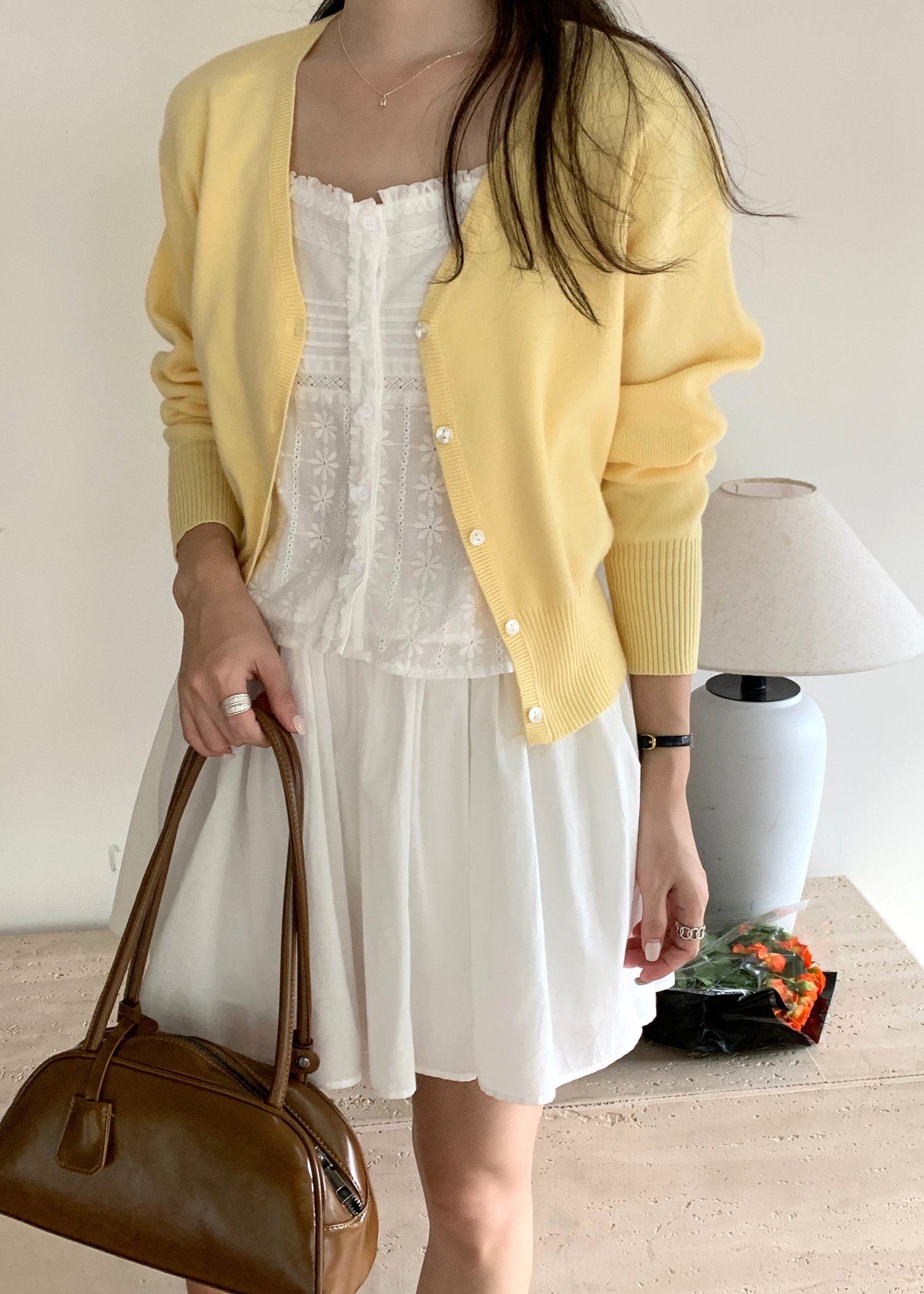 Elena Long Sleeve Knit Top in Yellow