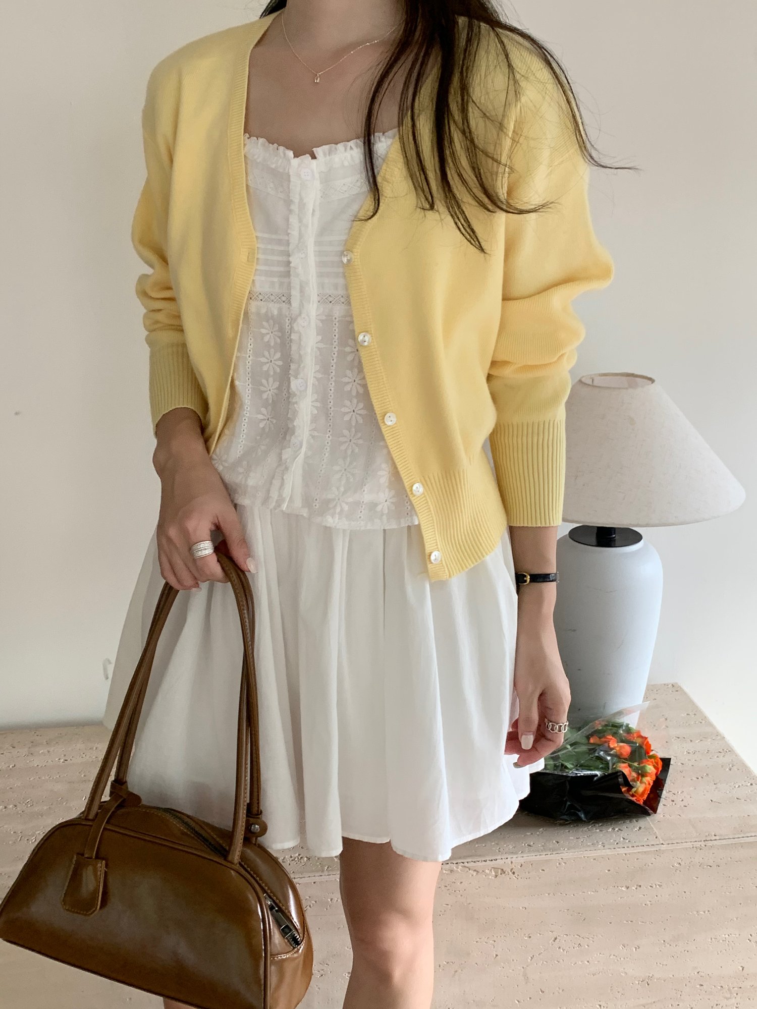 Doris Lacey Cami Top in White