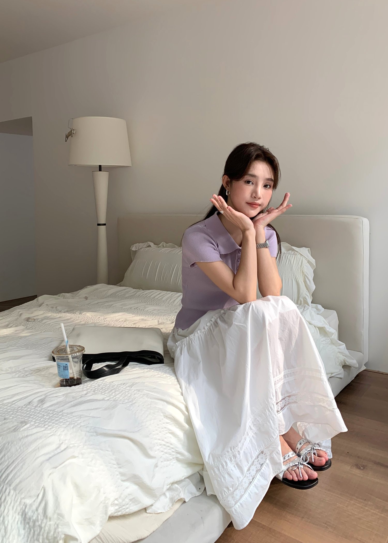 Daily Collar Basic Knit Top in Baby Yam