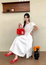Ainsley Ribbon Maxi Dress in White