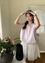 Joan Ribbon Puffy Top in Yam
