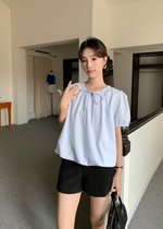 Joan Ribbon Puffy Top in Blue