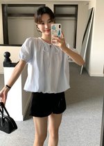 Joan Ribbon Puffy Top in Blue