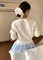 Elena Long Sleeve Knit Top in White