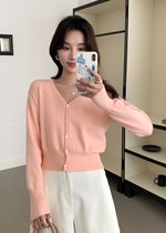 Elena Long Sleeve Knit Top in Peach